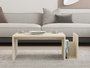 Aucune Mesa de centro MEMO Rectangular Efecto mármol travertino